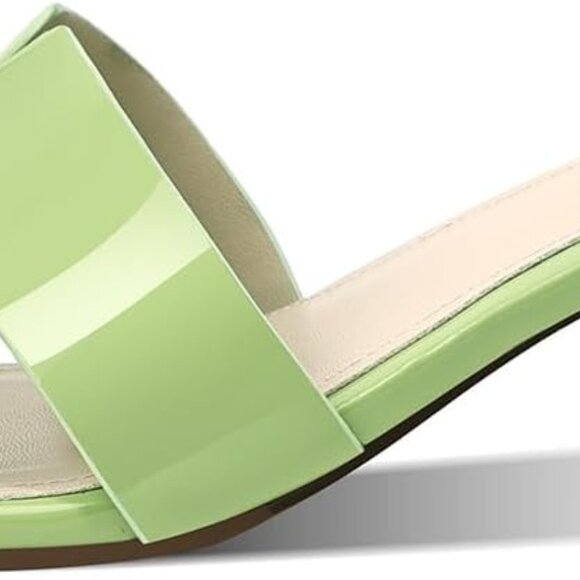 Women's Chunky Square Open Toe Low Block Kitten Heels - Picture 3 of 7